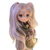 Парик для кук YR EARTH S317, термостойкий, 8-9 дюймов, с двумя хвостиками сверху, распущенные длинные волосы, 13 размер, BJD, DD, DDS, MDD (Жемчужно-серый)