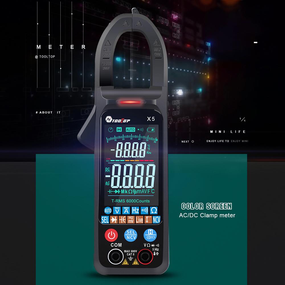TOOLTOP X5 Handheld Portable Multifunction Clamp Meter LCD Display  Celsius / Fahrenheit  Switch NCV Measuring Direct
