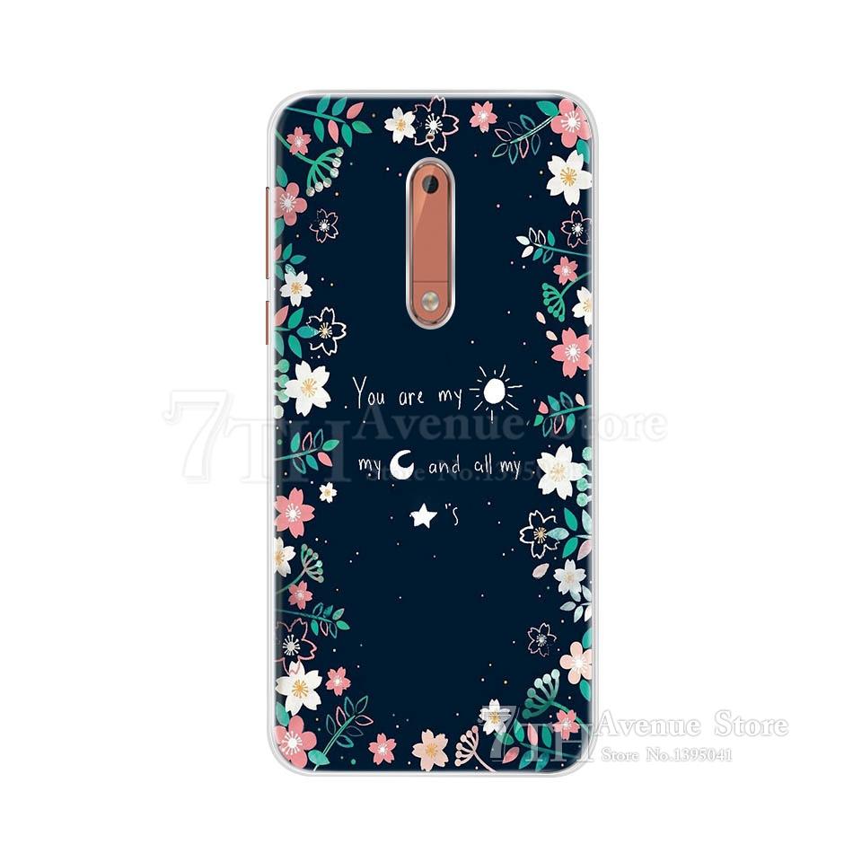 Чехол для Nokia 5 5.2" Мультяшный Мягкий Силиконовый TPU Чехол для Телефона Для Nokia 5 Nokia5 Глобальный Двойной TA-1024 TA-1053 TA-1044 Задняя Крышка