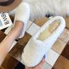 Fashion 2025 Winter Wool Slippers Women Curly Sheep Fur Flat Shoes Warm Cozy Slip On Pantuflas House Slides Femme Cotton Lambswool Mules
