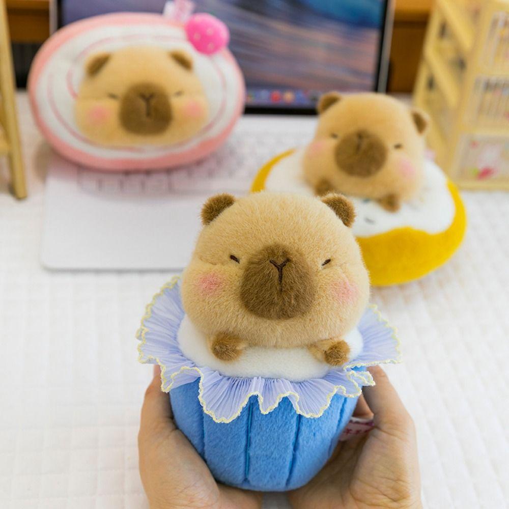 Fluffy Dessert Capybara Plush Toy Soft Dessert Capybara Doll Kawaii Plush Capybara Plush Toy  Kids