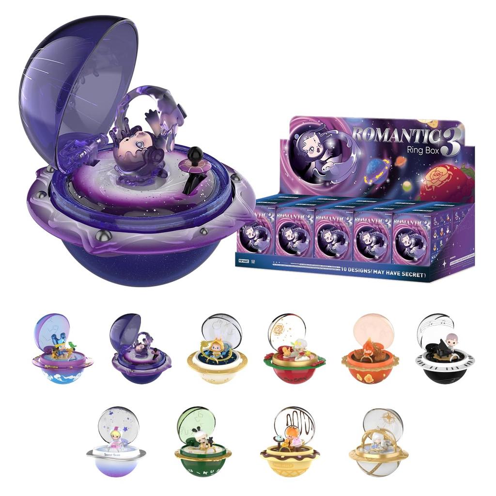 POP MART Романтический набор сцен из коробки с кольцами POP MART Gacha Gacha Blind Box Фигурка из пластиковой модели Премиум-игрушка Мягкий винил Оригинальный персонаж Подарок на день рождения [1