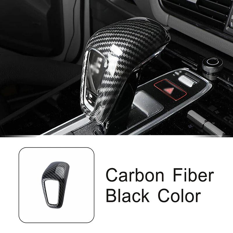 Car Console Gear Shift Handle Head Cap Cover Trim Decoration Sticker Carbon Fiber Color Accessories For Porsche Cayenne 2018-21
