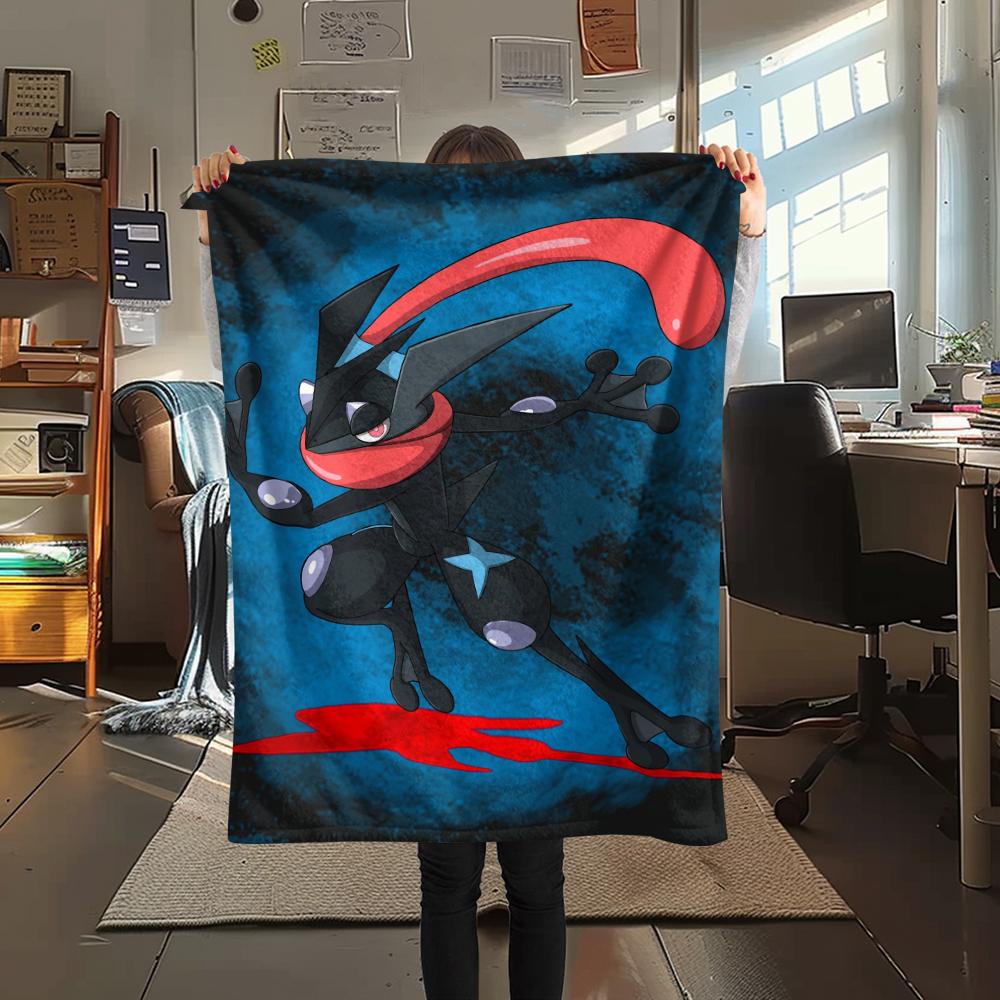 Cartoon Pokémon pattern Flannel Blanket, High quality Comfortable for All Seasons, Home Decor, Warmth and Comfort, Perfect for Gifts.