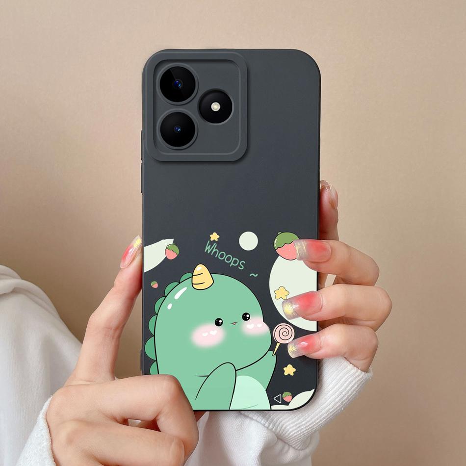 Простой Чехол для Realme Note 50 Стиль Leisure Полная Защита Ударопрочная Задняя Крышка Мягкий Жидкий Силикон Модель RMX3834 Чехол
