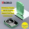 VAORLO 20 Вт быстрая зарядка Power Bank Magsafe 15 Вт Беспроводная зарядка для iPhone 12 12pro Mini 5000 10000 мАч Портативный внешний аккумулятор