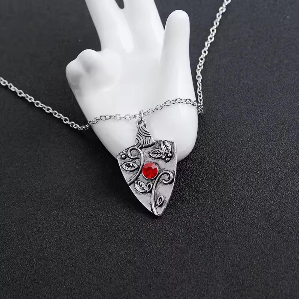 The Vampire Diaries Necklace Vintage Katherine Pendant Fashion Movie Jewelry Cosplay For Women Red Zircon Talisman Necklace