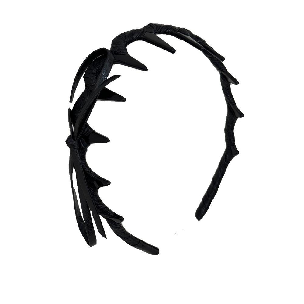 U-образная Волнистая Повязка на Волосы Тонкая Повязка из Искусственной Кожи Ретро Повязка на Голову с Бантом Девочка/Женщина