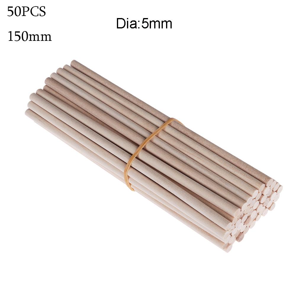10/50Pcs Pine Round Wooden Rods Counting Sticks Educational Toys Durable Dowel For Building Model Woodworking DIY Crafts Tools