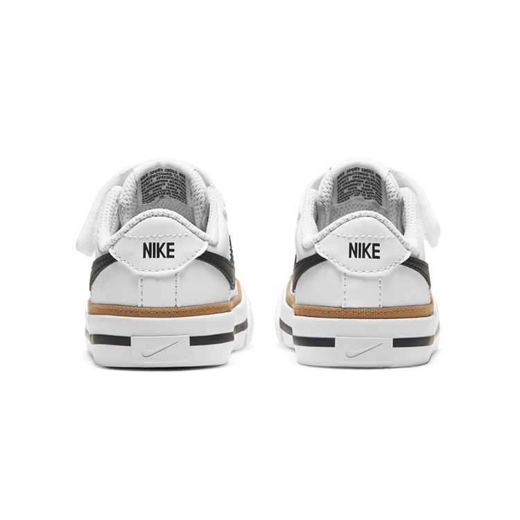 Nike Детские кроссовки Court Legacy TD White Desert Ochre Gum-Light-Brown Black DA5382-102