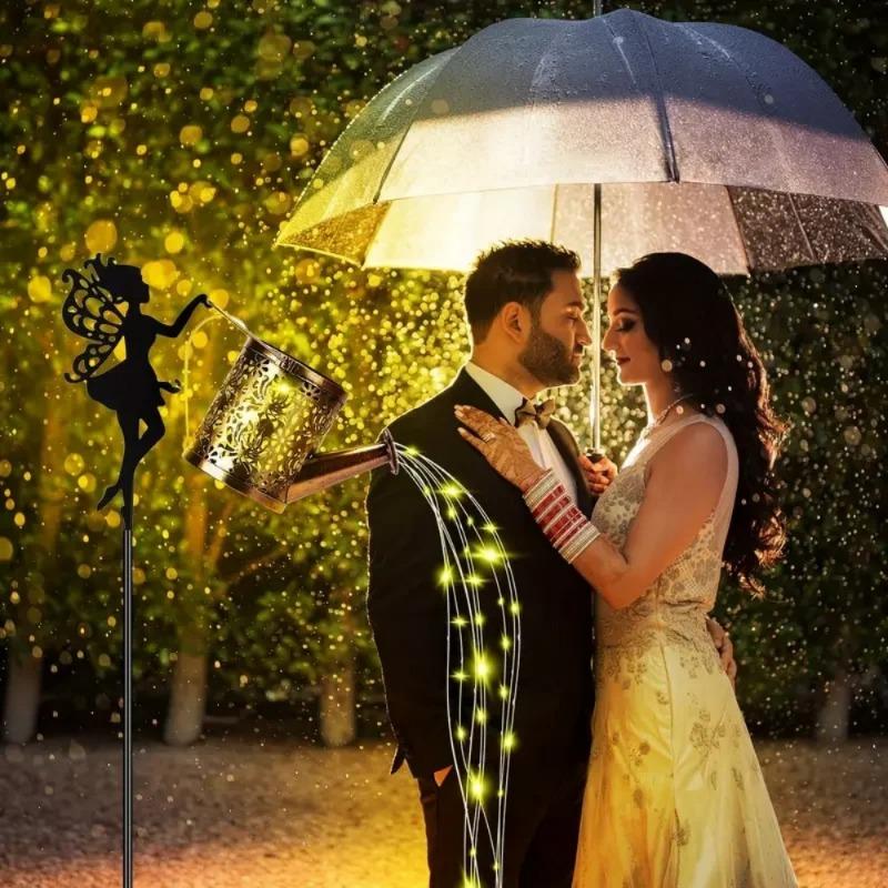 Солнечные феи лейки светильники винтажный металлический садовый декор уличный солнечный подвесной чайник светильник водонепроницаемый вилла двор украшение