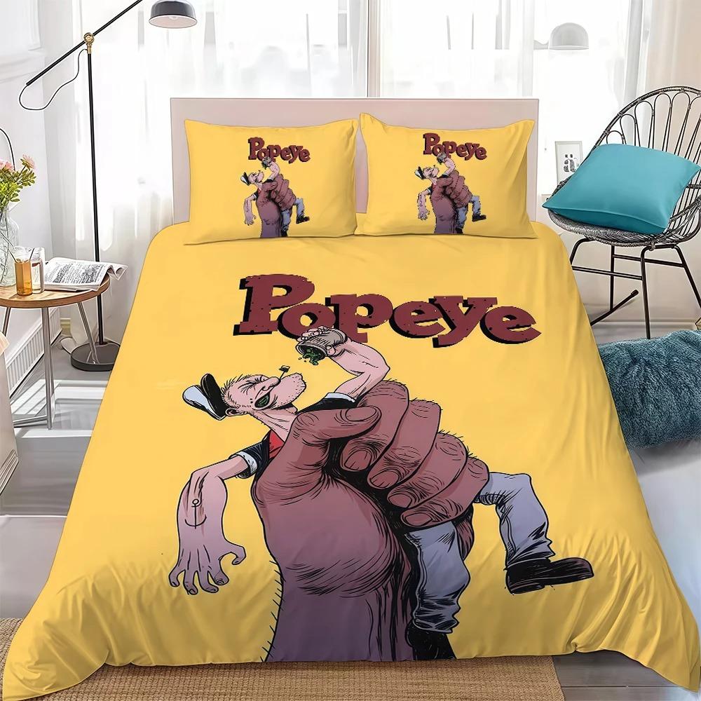 Exquisite Cute Cartoon P-popeye Bedding Set Kids Duvet Cover Pillowcase Youth Kids Girl Boys Gift Bedroom Decoration135x200cm