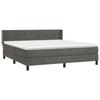 3131094 vidaXL Lit à sommier tapissier et matelas Gris foncé 180x200cm Velours