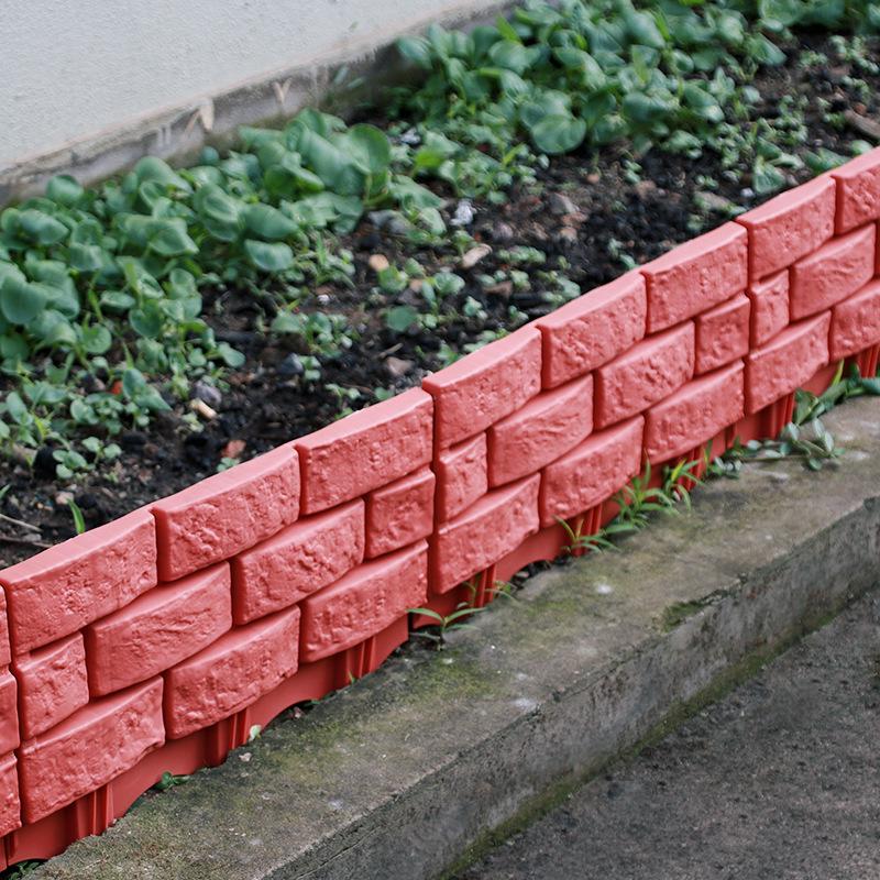 Thickened Plastic Imitation Brick Garden Fence for Courtyard and Vegetable Gardens