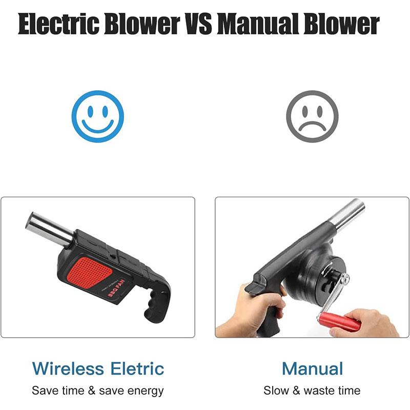 Портативный электрический вентилятор для барбекю, легкий ручной воздуходув для пикника на открытом воздухе, гриля для барбекю, камина, инструмент с удобной ручкой