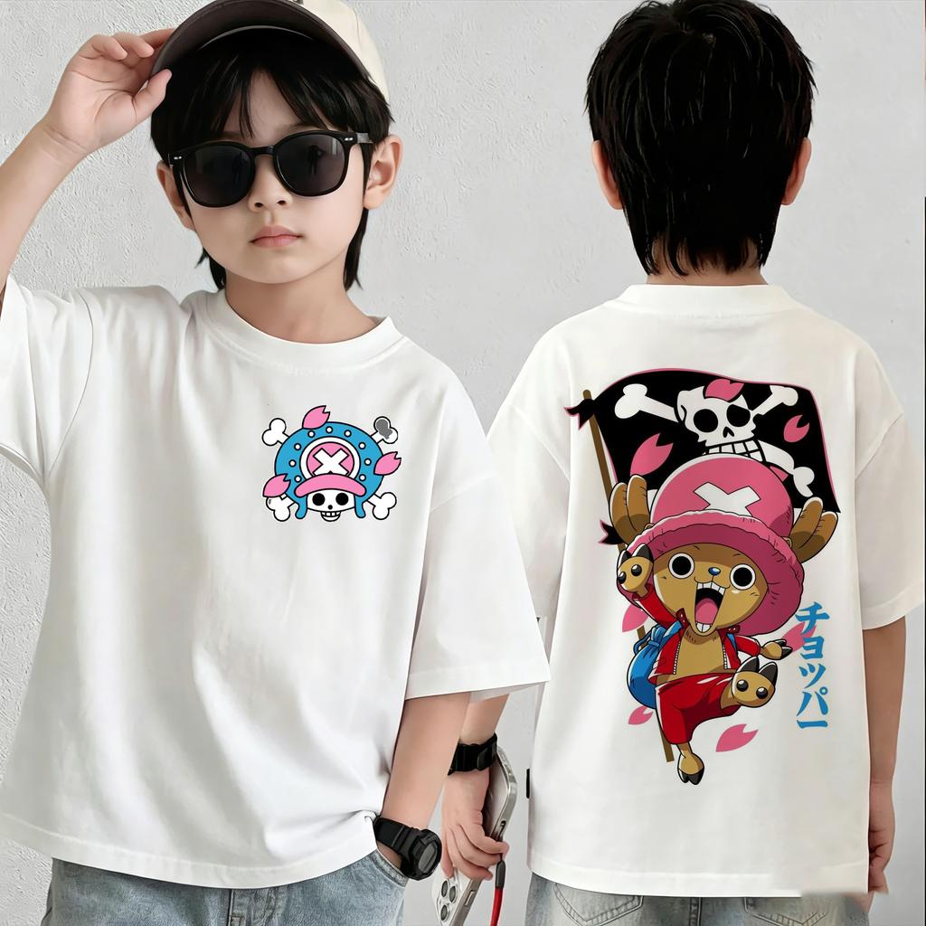 Summer New Arrival One Piece Pattern Tshirt unisex anime print casual shortsleeved fashionable streetwear top Y2K style