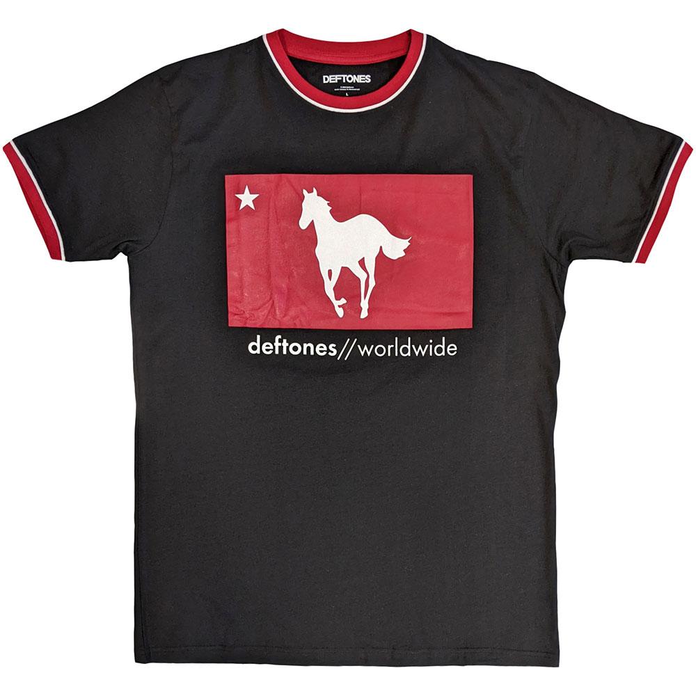 Deftones Unisex Adult Star & Pony Ringer T-Shirt