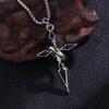 Hip Hop Nail Rose Necklace Zinc Zinc Alloy Cross Pendant Necklace Personality   Party