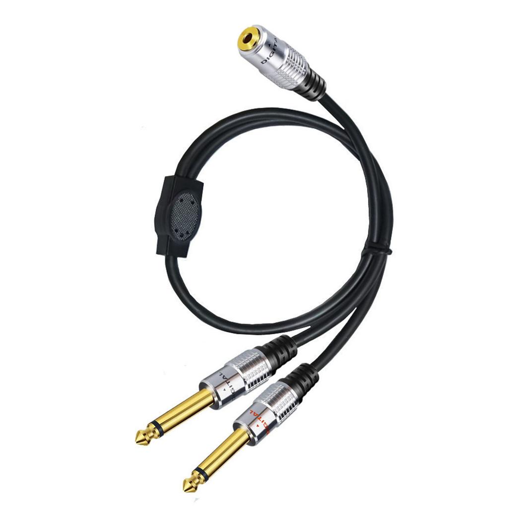 1/4 To 3.5mm Headphone Adapter,3.5mm Mini 1/8" TRS Stereo Female To 2 Dual 1/4 Inch 6.35mm Stereo Male Y Splitter 0.5m