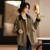 Короткий тренч женский весна и осень новый маленький темперамент корейская версия популярный омолаживающий свободный повседневный плащ