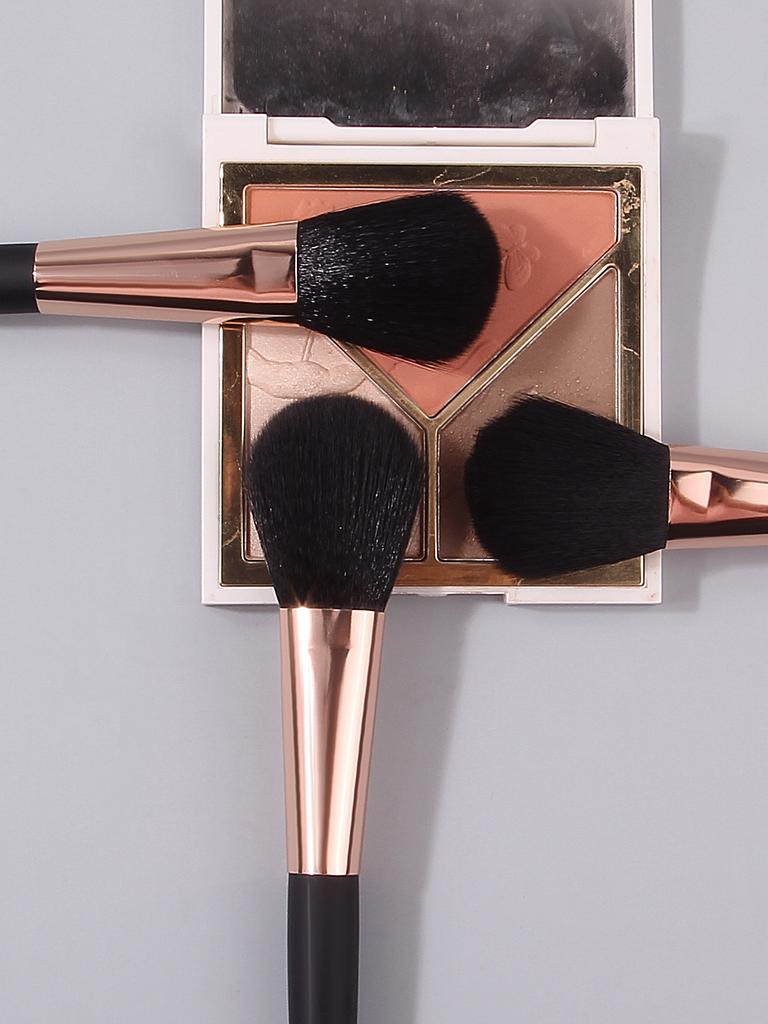 3-piece Beginner Makeupbrush Set,black Soft-bristled Loose Powderblush Brush,strong Powdergrasping,easy To Usefacial Makeuptools