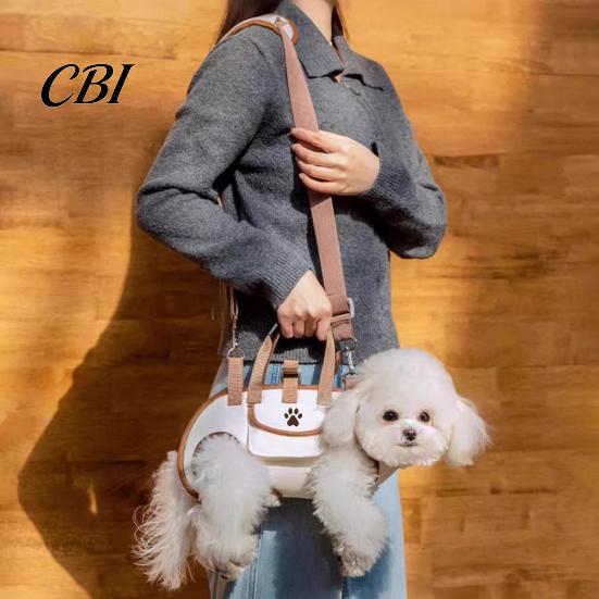 Stylish Pet Carrier for Daily Use Portable Carrier, Breathable Crossbody 2-in-1 Horizontal Lightweight Tote, Leash Style Travel Bag Small Dogs