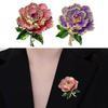 Elegant Peony Flower Brooch Pin for Women with Enamel and Pearls Embellishments Jewelry Accessory for Banquet or Party