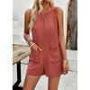 Новый летний повседневный однотонный женский комбинезон, цельный женский короткий боди, комбинезон для женщин