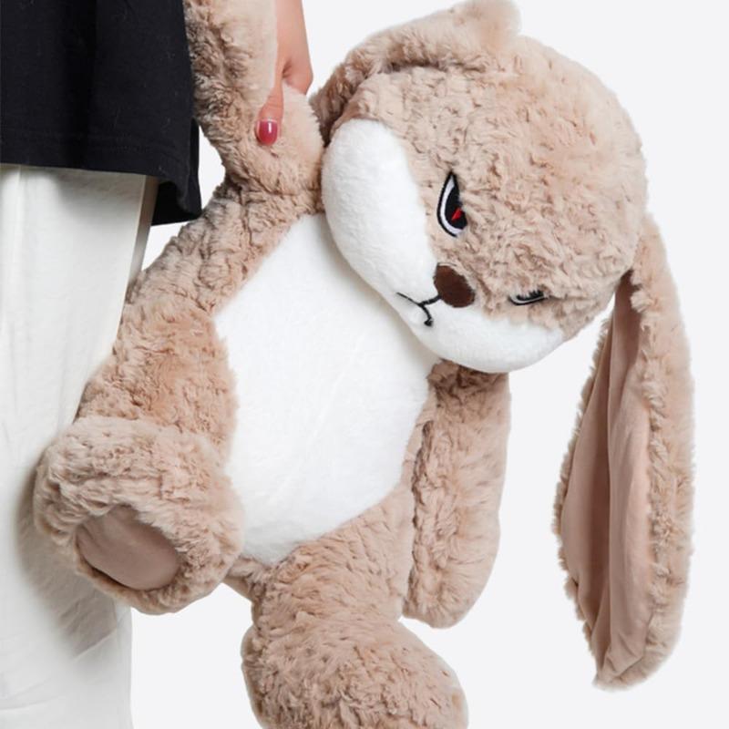 38cm Bunny Stuffed Animals, Angry Bunny Plush Toys, Stuffed Rabbit Pluhine, Plush Rabbit Stuffed Animal, Perfect for a Gift (Brown)