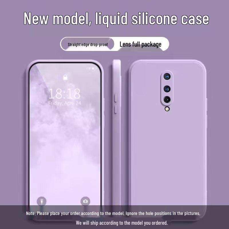 Чехол из жидкого силикона для OnePlus 8: Однотонный, Полное покрытие, Защита от падений, Безопасен для кожи, Простой стиль