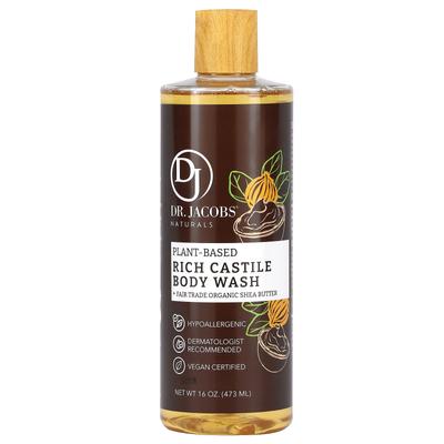 Гель для душа Botanical Rich Castile + органическое масло ши, произведенное по принципам справедливой торговли, 16 унций (473 мл)
