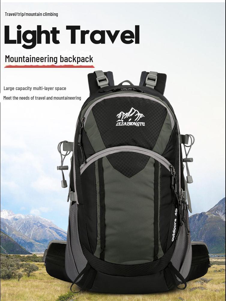 Водонепроницаемый рюкзак для походов и кемпинга на открытом воздухе объемом 40 л с дождевиком и встроенной подставкой