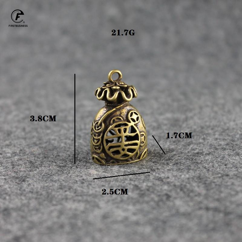Vintage Copper Lucky Dollars Money Bag Figurines Ornaments Desk Decorations Handmade Brass Car Key Ring Pendant Home Decor Craft