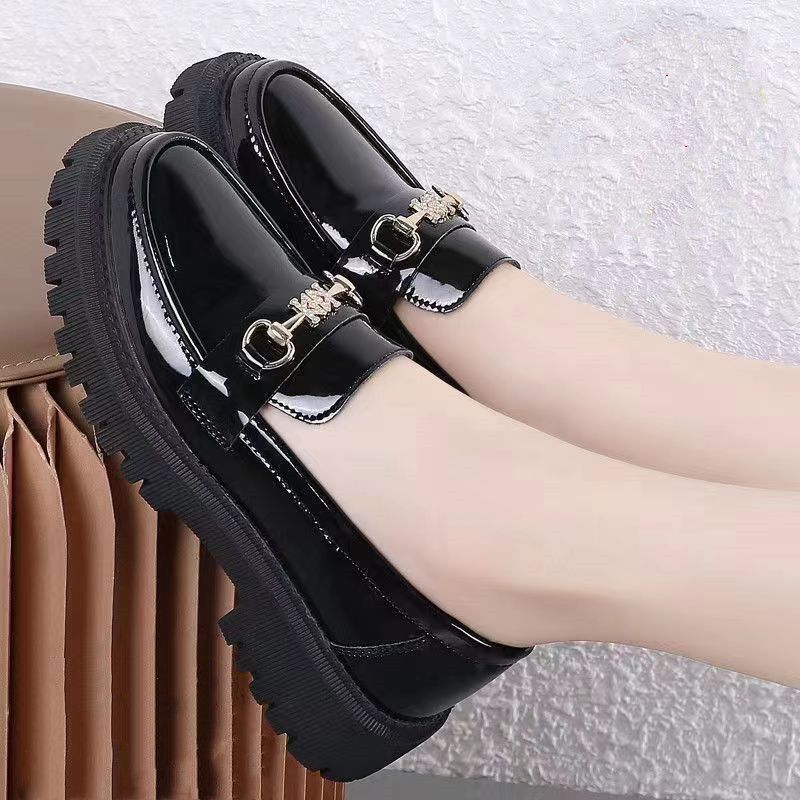 Настоящие мягкие кожаные мокасины женские в британском стиле маленькие кожаные туфли толстые мягкие подошвы одинарные туфли женские длинные не устающие женские туфли