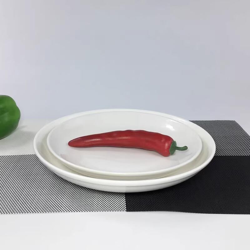 White Ceramic Round Deep Dinner Plate