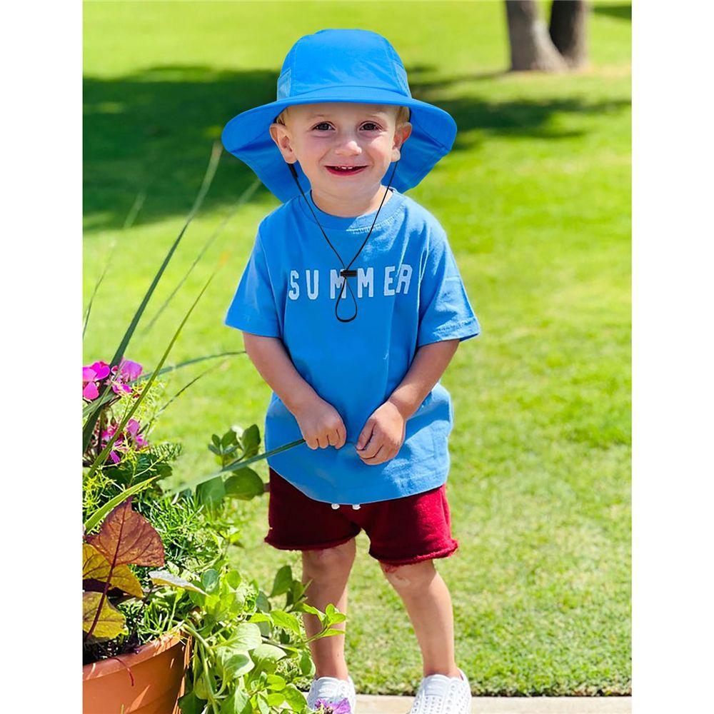 Large Brim Beach Hat Adjustable with Neck Flap Beach Play Hat Kids Sun Hat Sun Protection Hat