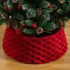 Yousheng Christmas Tree Skirt Easy Installation Bohemian Design Plush 3D Holiday Season Tree Base Cover Festival Home Decor