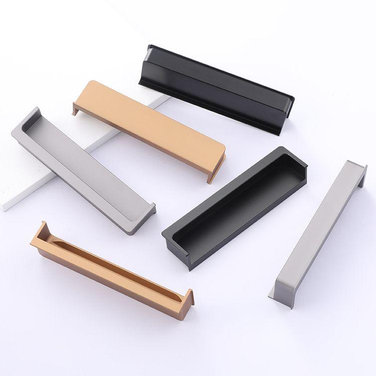 Aluminum Alloy Wardrobe Cabinet Sliding Door Drawer Embedded Hidden Button Handle Slotted Invisible Cabinet Door Handle