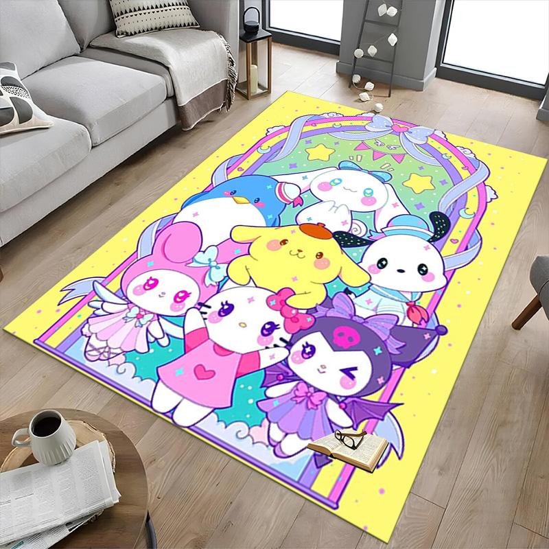 Kawaii Friends Pastel Land Carpet For Playroom Bedroom Living Room Sofa Home Decorkids Game Area Rug Nonslip Floor Mat