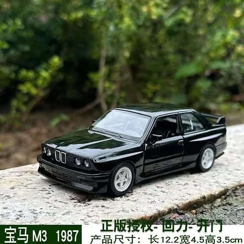 Масштаб 1/36 BMW M3 1987 Игрушечные модели машинок Литые литые двери открываются и откидываются назад Ретро-модели машин для детей Подарочная коллекция для мальчиков