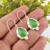 Зеленый камень Кошачий глаз Серебро 925 пробы Ручная работа Висячие серьги EE-163-46