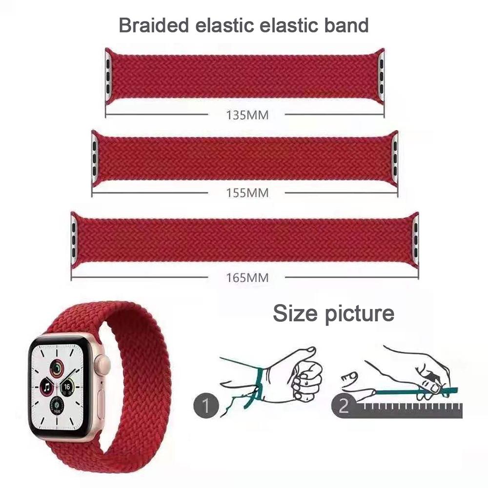 Плетеная петля Solo для браслета iwatch 44 мм, 40 мм, 38 мм, 42 мм, тканевый нейлоновый эластичный браслет, браслет iWatch series 3, 4, 5 se, 6, 7, ремешок