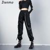 Danmo женские брюки-карго шаровары модные брюки для бега в стиле панк с карманами Harajuku эластичные брюки с высокой талией уличная одежда больших размеров