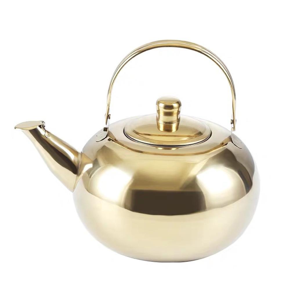 Stainless Steel Teapot with Infuser Short Spout Pour Over Coffee Kettle Stovetop Kettle Round Coffee Tea Pot Easy To Use