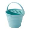 ISETO Foldable Bucket with Mint Width X Depth X Height Made In Folding Large Bucket, 8L, Tray, Green, 8L, 32.8 30.0 5.5~22.4cm, Japan, Foldable,