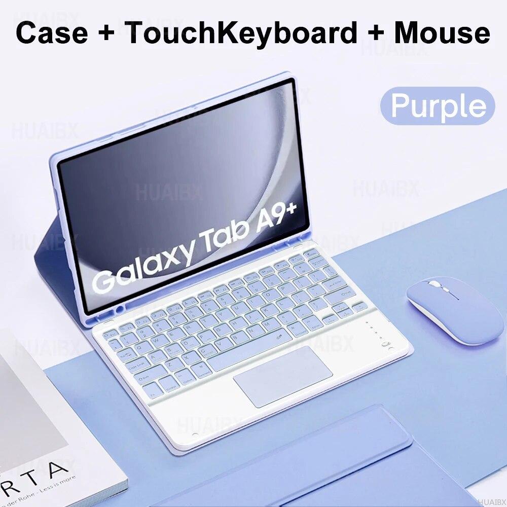 Keyboard Case for Galaxy Tab A9 Plus 11 Inch, Detachable Bluetooth Keyboard Cover for Samsung Tab A9 Plus SM-X210N/X216B Leather Case
