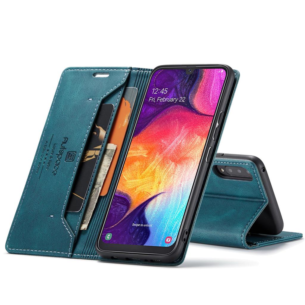 Премиальный винтажный кожаный чехол-кошелек для Samsung Galaxy A50/A30S/A50S - Флип-чехол с блокировкой RFID и отделениями для карт (4 цвета)
