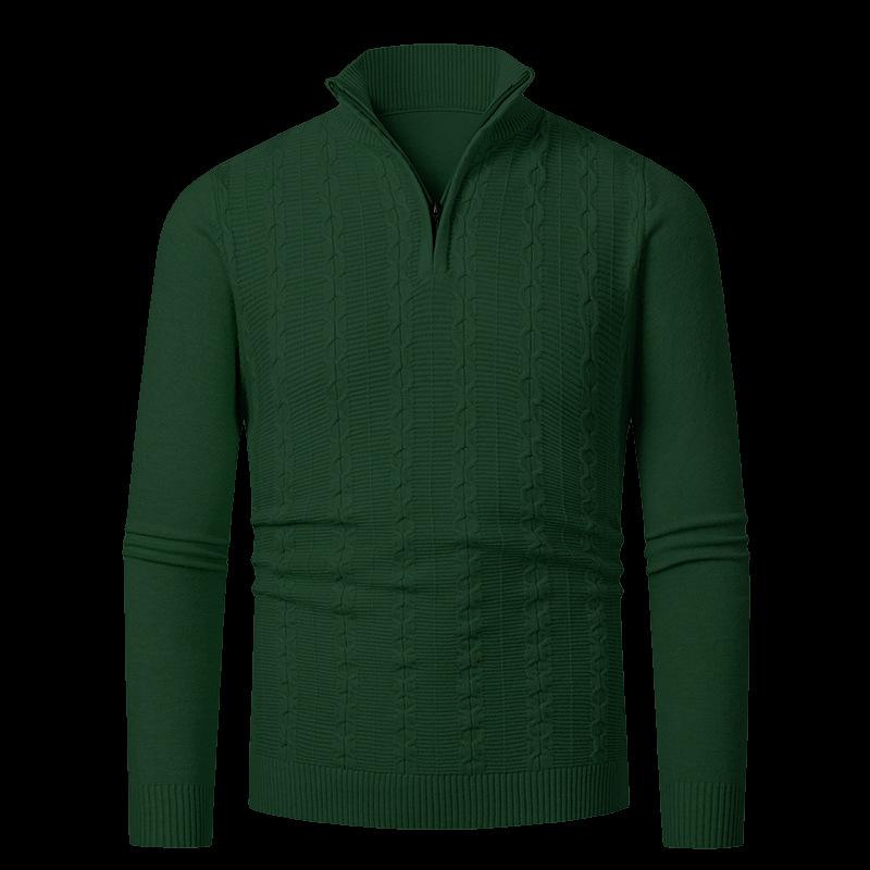 Men S Half Zip Turtleneck Knit Sweater Casual Autumn Winter Pullover