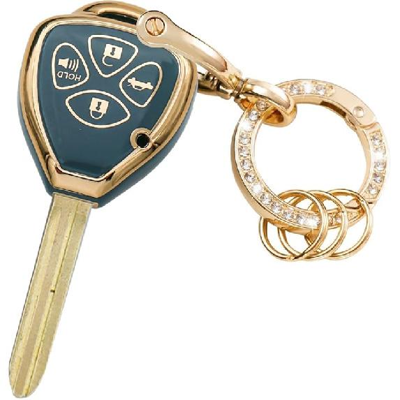 Чехол для ключа с металлическим брелоком, совместимый с Toyota 2008-2013 Avalon / 2007-2011 Camry / 2008-2013 Corolla / 2009-2014 Venza, аксессуары, мягкий