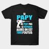 Мужская черная футболка с принтом Super Large TShirt papy peut tout reparer cadeau No-Cut Переносная бумага с принтом Хлопковая футболка